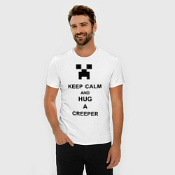 Футболка slim-fit Keep Calm & Hug A Creeper, цвет: белый — фото 2