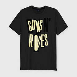 Футболка slim-fit Guns n Roses: cream, цвет: черный