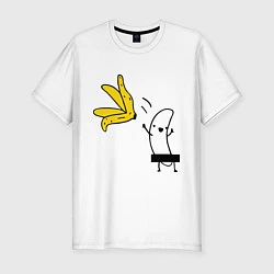 Футболка slim-fit Банан стриптизер, цвет: белый
