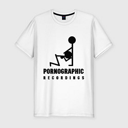 Мужская slim-футболка Pornographic Records