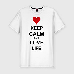 Мужская slim-футболка Keep Calm & Love Life