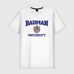 Футболка slim-fit BAUMAN University, цвет: белый
