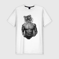 Мужская slim-футболка Tiger power