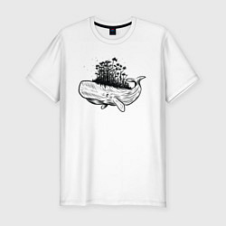 Футболка slim-fit Whale forest, цвет: белый