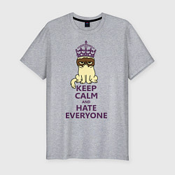 Футболка slim-fit Keep Calm & Hate Everyone, цвет: меланж