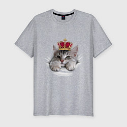 Футболка slim-fit Pretty kitten, цвет: меланж