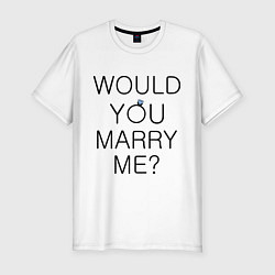 Футболка slim-fit Would you marry me?, цвет: белый