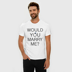 Футболка slim-fit Would you marry me?, цвет: белый — фото 2