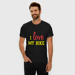 Футболка slim-fit I love my bike, цвет: черный — фото 2