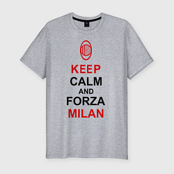Футболка slim-fit Keep Calm & Forza Milan, цвет: меланж