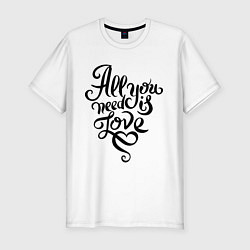 Футболка slim-fit All you need is love, цвет: белый