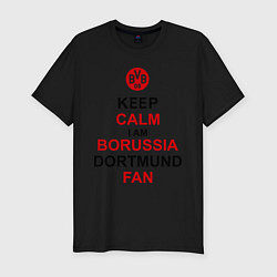 Футболка slim-fit Keep Calm & Borussia Dortmund fan, цвет: черный