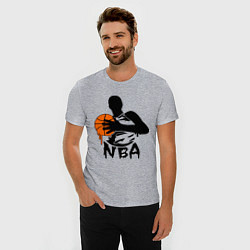 Футболка slim-fit NBA, цвет: меланж — фото 2