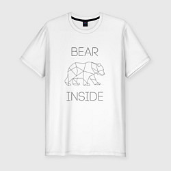 Футболка slim-fit Bear Inside, цвет: белый