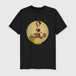 Мужская slim-футболка Войска связи: 23 февраля