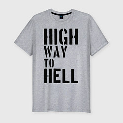 Мужская slim-футболка High way to hell