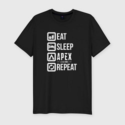 Футболка slim-fit Eat, Sleep, Apex, Repeat, цвет: черный