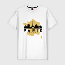Футболка slim-fit Париж - Франция, цвет: белый