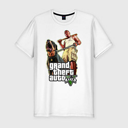 Футболка slim-fit GTA 5: Man & Dog, цвет: белый