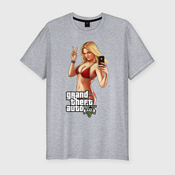 Футболка slim-fit GTA V: Selfie, цвет: меланж