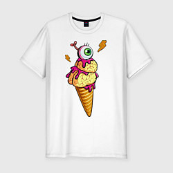Футболка slim-fit Zombie ice cream, цвет: белый