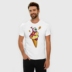 Футболка slim-fit Zombie ice cream, цвет: белый — фото 2