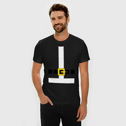 Футболка slim-fit Костюм деда мороза, цвет: черный — фото 2