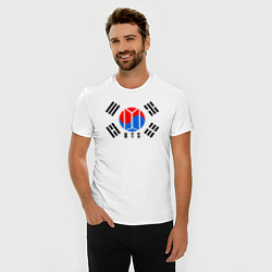 Футболка slim-fit BTS KOREA, цвет: белый — фото 2