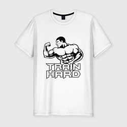 Футболка slim-fit Train hard, цвет: белый