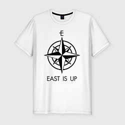 Футболка slim-fit TOP: East is Up, цвет: белый