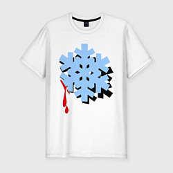 Мужская slim-футболка Снежинка ниндзя (сюрикен)