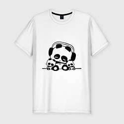 Мужская slim-футболка Музыкальные пандочки