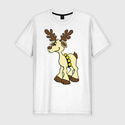 Мужская slim-футболка Новогодний олень