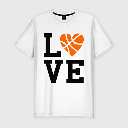 Мужская slim-футболка Моя любовь - баскетбол