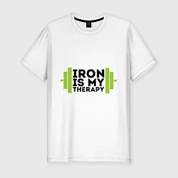 Мужская slim-футболка Iron is my therapy