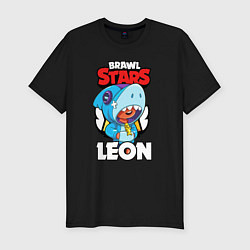 Футболка slim-fit BRAWL STARS LEON SHARK, цвет: черный