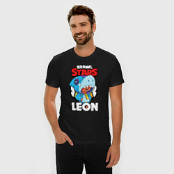 Футболка slim-fit BRAWL STARS LEON SHARK, цвет: черный — фото 2