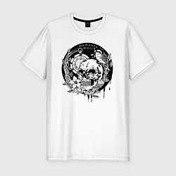 Футболка slim-fit Memento mori, цвет: белый