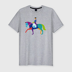 Футболка slim-fit Всадник на коне, цвет: меланж