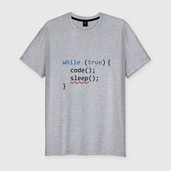 Мужская slim-футболка Code - sleep