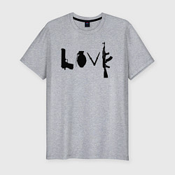 Футболка slim-fit Banksy LOVE, цвет: меланж