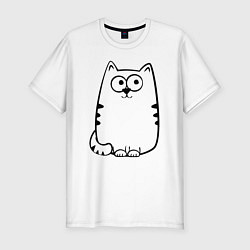 Мужская slim-футболка Милый котик