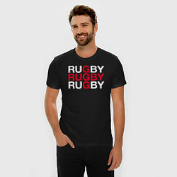 Футболка slim-fit Rugby Регби, цвет: черный — фото 2