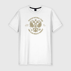 Мужская slim-футболка Russian National Team Герб