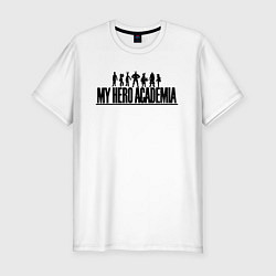 Футболка slim-fit My Hero Academia лого с героями, цвет: белый