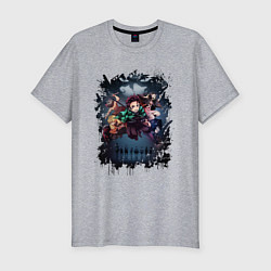 Футболка slim-fit KIMETSU NO YAIBA, цвет: меланж