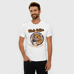 Футболка slim-fit Black Coffee Cat, цвет: белый — фото 2