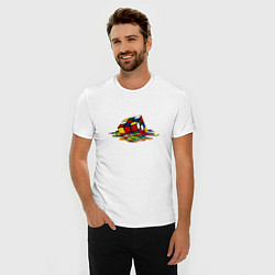 Футболка slim-fit Кубик Рубика, цвет: белый — фото 2