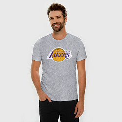 Футболка slim-fit LA LAKERS, цвет: меланж — фото 2