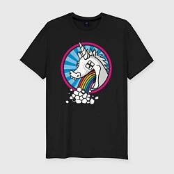 Футболка slim-fit Unicorn do Rainbow, цвет: черный